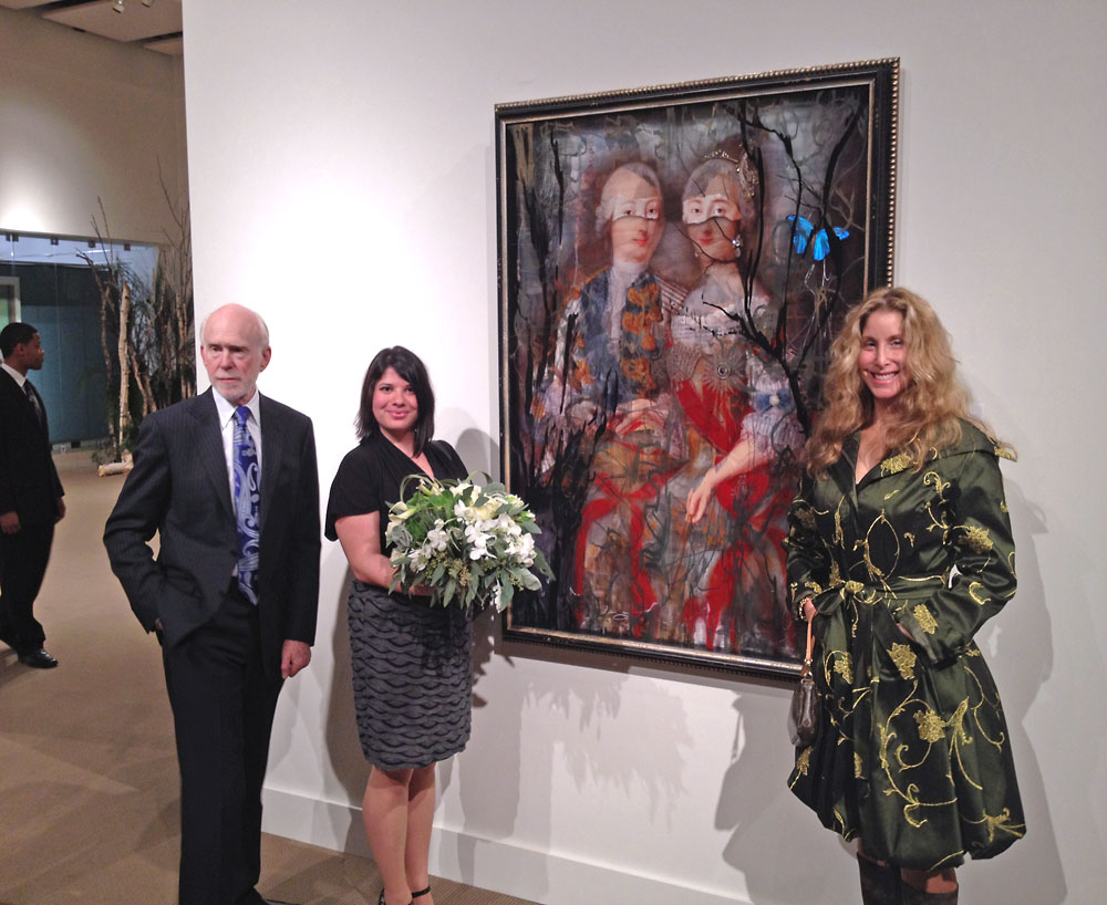 Ingrid Dee Magidson with her art at the Hermitage Museum Foundation Dinner in Sothebys New York